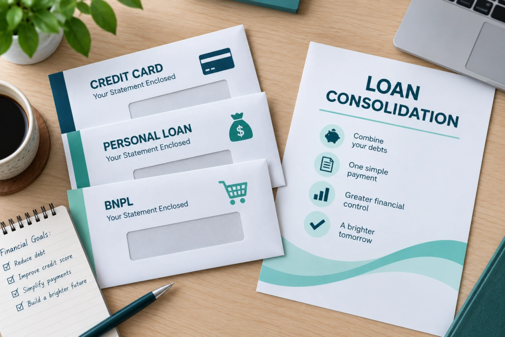 Debt consolidation loans for bad credit with credit card, personal loan and BNPL statements together